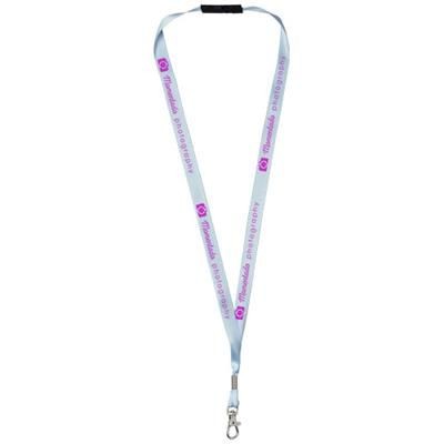 Branded Promotional ORO RIBBON LANYARD with Break-away Closure in Ice Blue Lanyard From Concept Incentives.