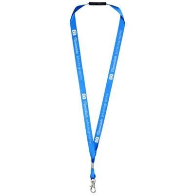 Branded Promotional ORO RIBBON LANYARD with Break-away Closure in Blue Lanyard From Concept Incentives.