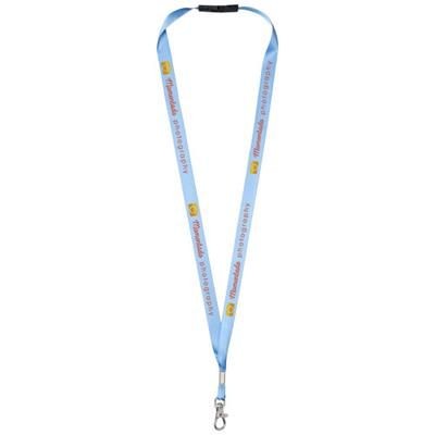 Branded Promotional ORO RIBBON LANYARD with Break-away Closure in Mid Blue Lanyard From Concept Incentives.