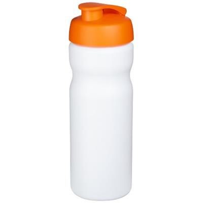 Branded Promotional BASELINE¬Æ PLUS 650 ML FLIP LID SPORTS BOTTLE in White Solid-orange Sports Drink Bottle From Concept Incentives.