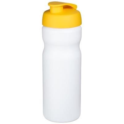 Branded Promotional BASELINE¬Æ PLUS 650 ML FLIP LID SPORTS BOTTLE in White Solid-yellow Sports Drink Bottle From Concept Incentives.