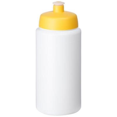 Branded Promotional BASELINE¬Æ PLUS GRIP 500 ML SPORTS LID SPORTS BOTTLE in White Solid-yellow Sports Drink Bottle From Concept Incentives.