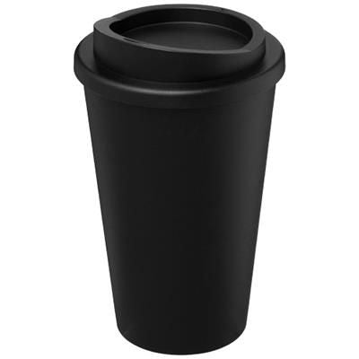 Branded Promotional AMERICANO¬Æ RECYCLED 350 ML THERMAL INSULATED TUMBLER in Black Solid Sports Drink Bottle From Concept Incentives.