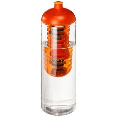 H2O VIBE 850 ML DOME LID BOTTLE & INFUSER in Clear Transparent
