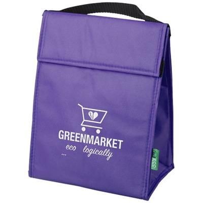 Branded Promotional TRIANGULAR NON-WOVEN LUNCH COOL BAG in Lavender Lunch Box From Concept Incentives.