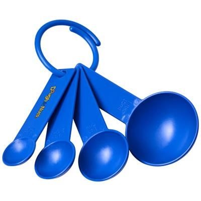 Branded Promotional NESS PLASTIC MEASURING SPOON SET with 4 Sizes in Blue Kitchen Utensil From Concept Incentives.