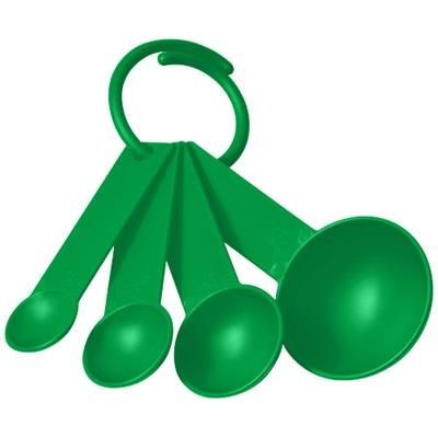 Branded Promotional NESS PLASTIC MEASURING SPOON SET with 4 Sizes in Green Kitchen Utensil From Concept Incentives.