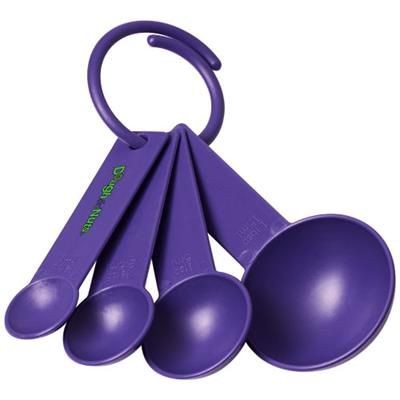 Branded Promotional NESS PLASTIC MEASURING SPOON SET with 4 Sizes in Purple Kitchen Utensil From Concept Incentives.