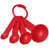 Branded Promotional NESS PLASTIC MEASURING SPOON SET with 4 Sizes in Red Kitchen Utensil From Concept Incentives.