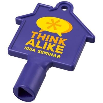 Branded Promotional MAXIMILIAN HOUSE-SHAPED METERBOX KEY in Purple Radiator &amp; Meter Box Key From Concept Incentives.