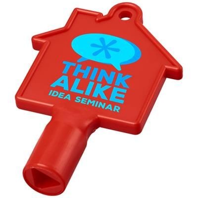 Branded Promotional MAXIMILIAN HOUSE-SHAPED METERBOX KEY in Red Radiator &amp; Meter Box Key From Concept Incentives.
