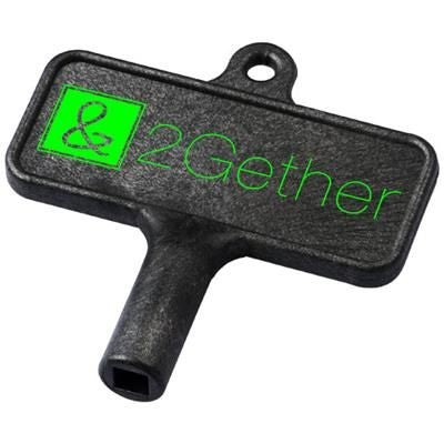 Branded Promotional LARGO PLASTIC RADIATOR KEY in Black Solid Radiator &amp; Meter Box Key From Concept Incentives.
