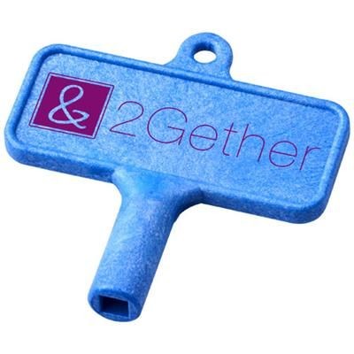 Branded Promotional LARGO PLASTIC RADIATOR KEY in Blue Radiator &amp; Meter Box Key From Concept Incentives.