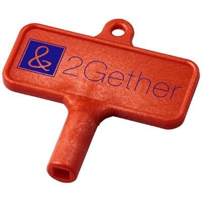 Branded Promotional LARGO PLASTIC RADIATOR KEY in Red Radiator &amp; Meter Box Key From Concept Incentives.