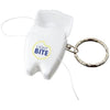 Branded Promotional DEMI DENTAL FLOSS KEYRING CHAIN in White Solid Dental Flosser From Concept Incentives.