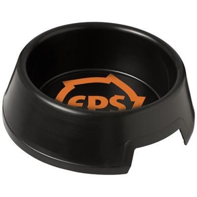 Branded Promotional JET¬†PLASTIC DOG BOWL in Black Solid Bowl From Concept Incentives.