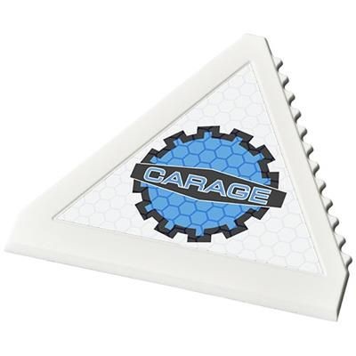 Branded Promotional AVERALL TRIANGULAR ICE SCRAPER in White Solid Ice Scraper From Concept Incentives.