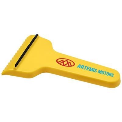 Branded Promotional SHIVER T-SHAPED ICE SCRAPER in Yellow Ice Scraper From Concept Incentives.