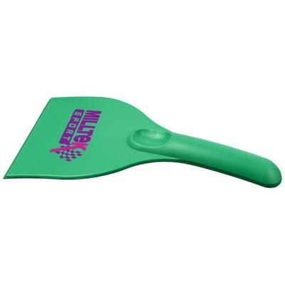 Branded Promotional ARTUR CURVE PLASTIC ICE SCRAPER in Green Ice Scraper From Concept Incentives.