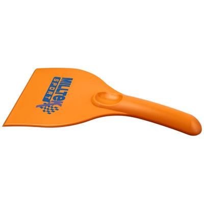 Branded Promotional ARTUR CURVE PLASTIC ICE SCRAPER in Orange Ice Scraper From Concept Incentives.