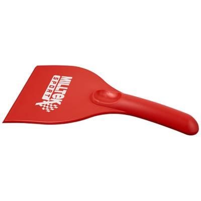 Branded Promotional ARTUR CURVE PLASTIC ICE SCRAPER in Red Ice Scraper From Concept Incentives.