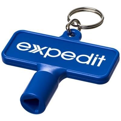 Branded Promotional MAXIMILIAN RECTANGULAR UTILITY KEY KEYCHAIN¬† in Blue Keyring From Concept Incentives.