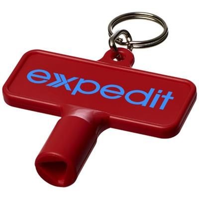 Branded Promotional MAXIMILIAN RECTANGULAR UTILITY KEY KEYCHAIN¬† in Red Keyring From Concept Incentives.