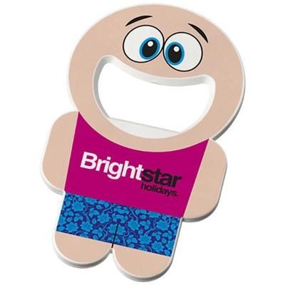 Branded Promotional BUDDY PERSON-SHAPED BOTTLE OPENER in White Solid Bottle Opener From Concept Incentives.