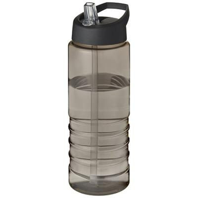 Branded Promotional H2O TREBLE 750 ML SPOUT LID SPORTS BOTTLE in Charcoal-black Solid Sports Drink Bottle From Concept Incentives.
