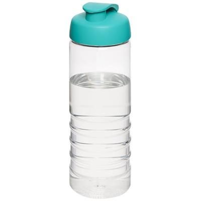Branded Promotional H2O TREBLE 750 ML FLIP LID SPORTS BOTTLE in Transparent-aqua Blue Sports Drink Bottle From Concept Incentives.