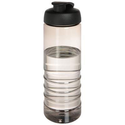Branded Promotional H2O TREBLE 750 ML FLIP LID SPORTS BOTTLE in Charcoal-black Solid Sports Drink Bottle From Concept Incentives.