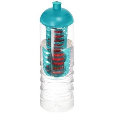 Branded Promotional H2O TREBLE 750 ML DOME LID BOTTLE & INFUSER in Transparent-aqua Blue Sports Drink Bottle From Concept Incentives.