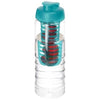 Branded Promotional H2O TREBLE 750 ML FLIP LID BOTTLE & INFUSER in Transparent-aqua Blue Sports Drink Bottle From Concept Incentives.