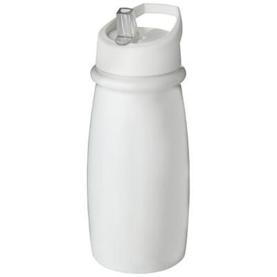 Branded Promotional PULSE SPOUT LID BOTTLE-WH in White Solid Sports Drink Bottle From Concept Incentives.