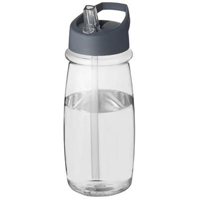 H2O PULSE 600ML SPOUT LID SPORTS BOTTLE in Clear Transparent