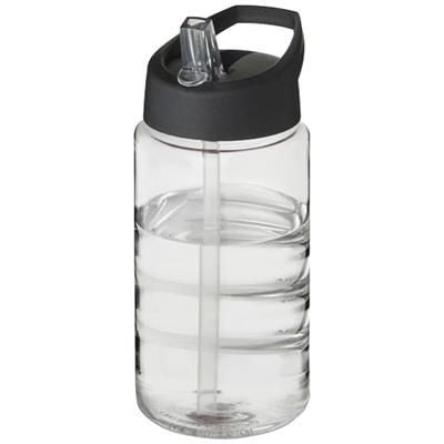 Branded Promotional BOP SPOUT LID BOTTLE - CLBK in Transparent-black Solid Sports Drink Bottle From Concept Incentives.