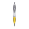 Branded Promotional ATHOS SILVER PEN in Yellow Pen From Concept Incentives.