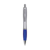 Branded Promotional ATHOS SILVER PEN in Blue Pen From Concept Incentives.