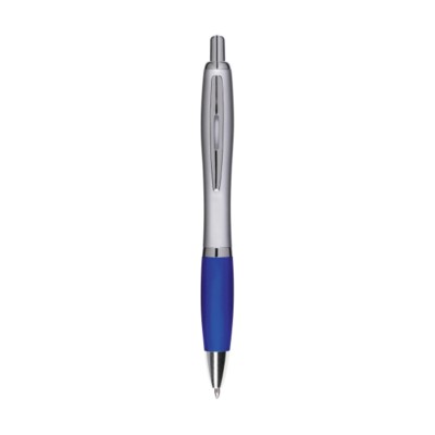 Branded Promotional ATHOS SILVER PEN in Blue Pen From Concept Incentives.