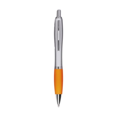 Branded Promotional ATHOS SILVER PEN in Orange Pen From Concept Incentives.