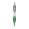 Branded Promotional ATHOS SILVER PEN in Green Pen From Concept Incentives.