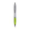 Branded Promotional ATHOS SILVER PEN in Lime Pen From Concept Incentives.