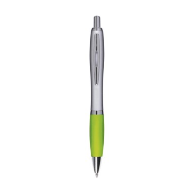 Branded Promotional ATHOS SILVER PEN in Lime Pen From Concept Incentives.