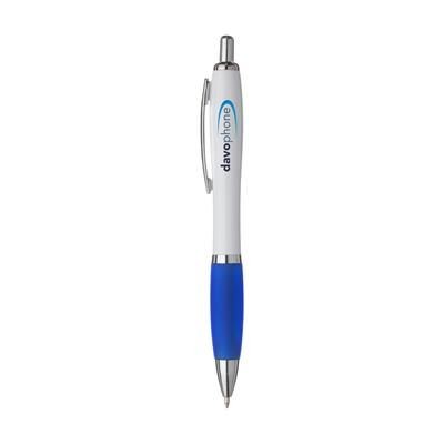 Branded Promotional ATHOSWHITE PEN in Dark Blue Pen From Concept Incentives.