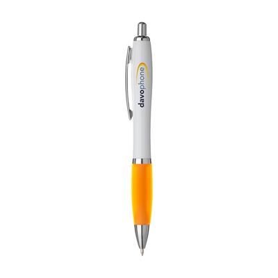 Branded Promotional ATHOSWHITE PEN in Orange Pen From Concept Incentives.