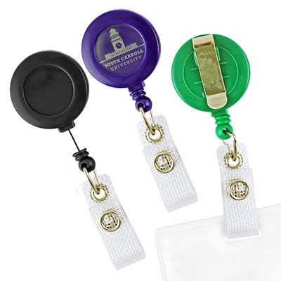 Branded Promotional CUSTOM ROUND BADGE-REEL Pull Reel Pass Holder From Concept Incentives.