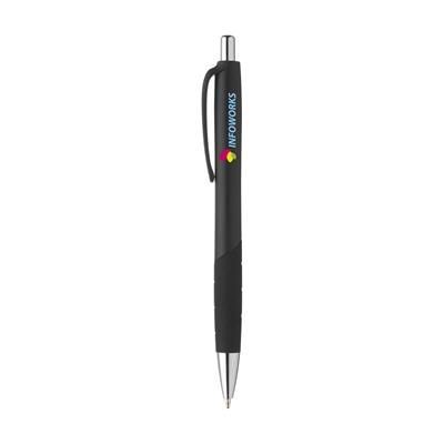 Branded Promotional RIVA PEN in Black Pen From Concept Incentives.