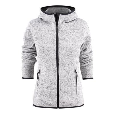 Branded Promotional HARVEST FATHER CHRISTMAS SANTA ANA LADIES HEAVY KNIT FLEECE JACKET in Grey Fleece From Concept Incentives.