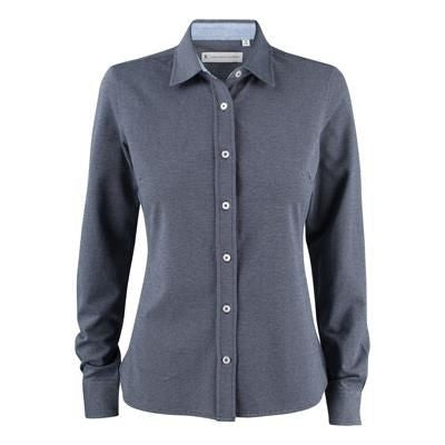 Branded Promotional BURLINGHAM LADIES OXFORD LOOK JERSEY SHIRT Shirt From Concept Incentives.