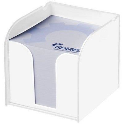 Branded Promotional VESSEL MEMO CUBE BLOCK with Memo Paper in White Solid Note Pad From Concept Incentives.